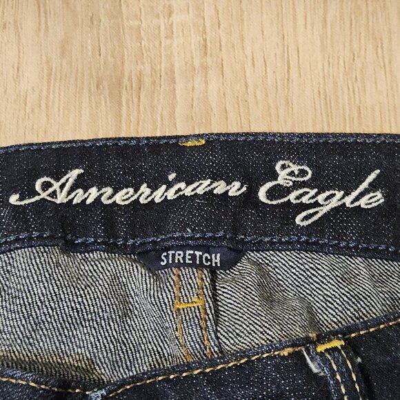 American Eagle Denim Jeans Skinny Stretch size 4 Womens Dark Wash Low Rise Jean - Picture 7 of 7